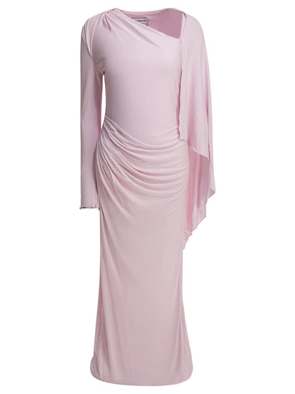 Self-Portrait Long draped jersey dress - Pink