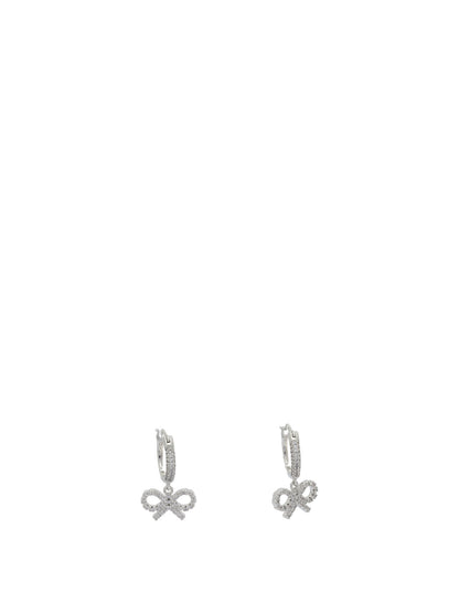 Self-Portrait Hoop earrings with bow - Silver