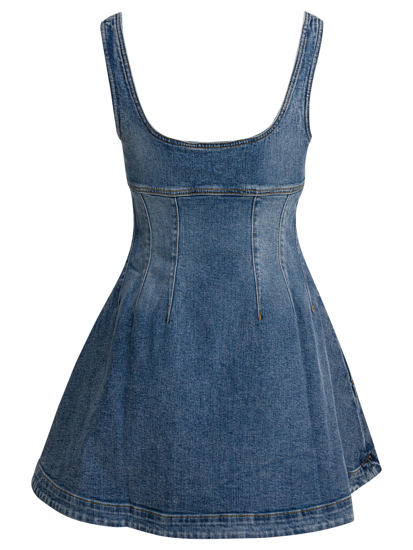 Self-Portrait Denim flared dress - Blue