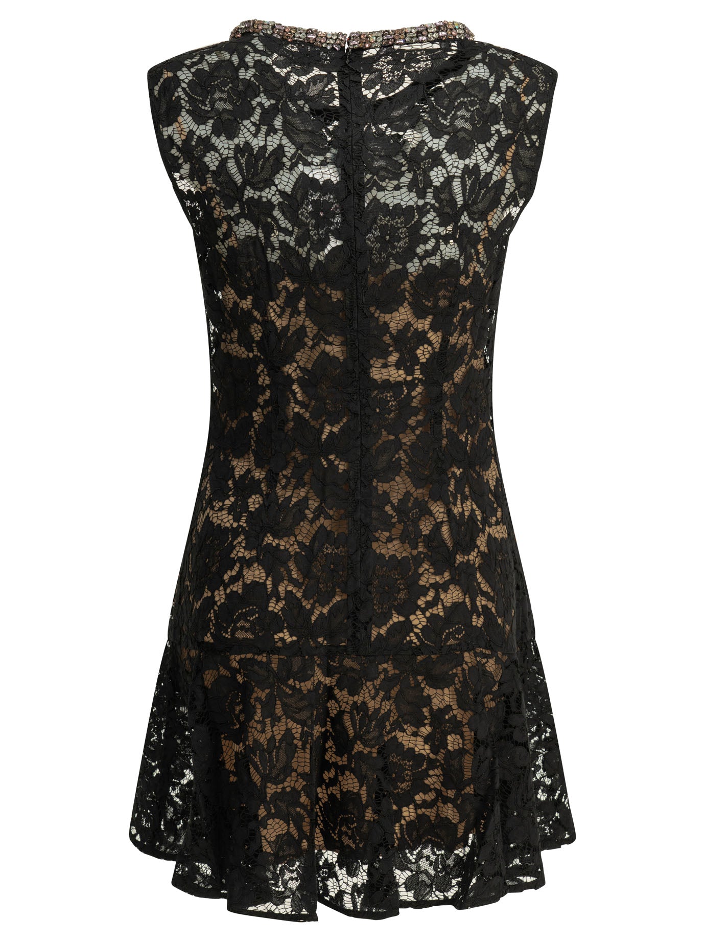 Self-Portrait Embroidered short dress - Black