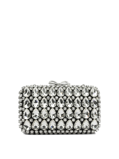 Self-Portrait Clutch with crystals - Black