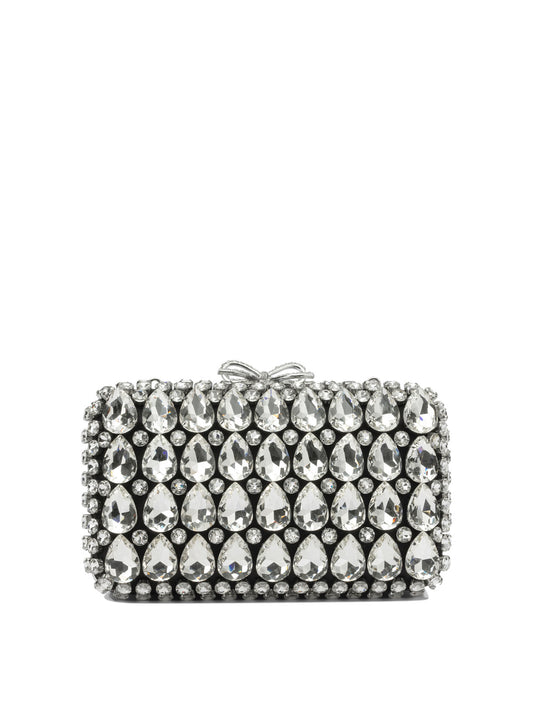 Self-Portrait Clutch with crystals - Black