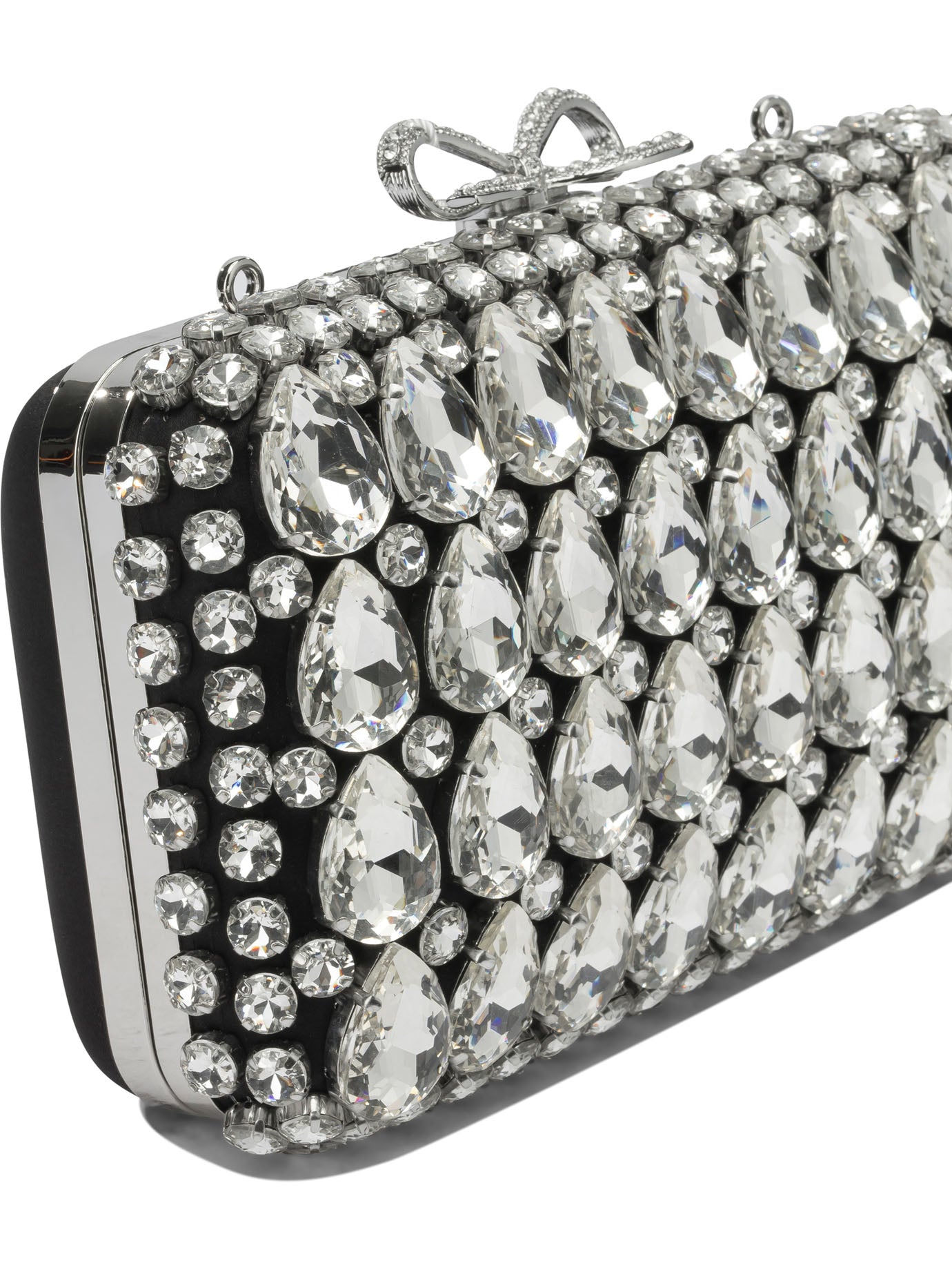 Self-Portrait Clutch with crystals - Black
