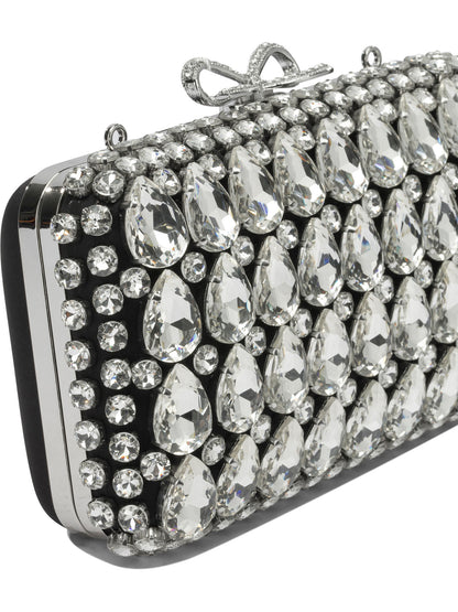 Self-Portrait Clutch with crystals - Black