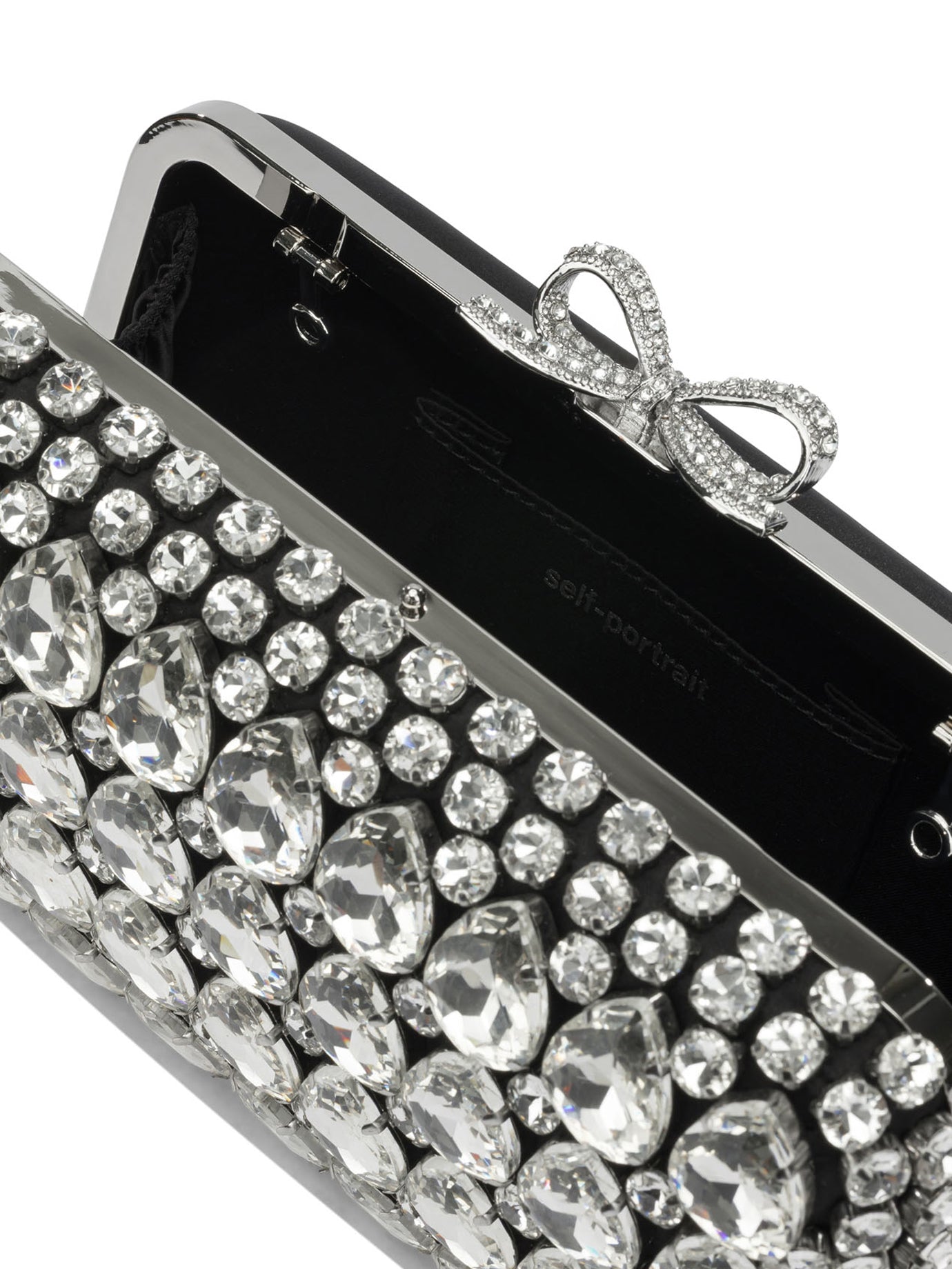 Self-Portrait Clutch with crystals - Black