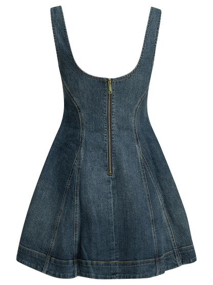 Self-Portrait Short flared dress - Blue