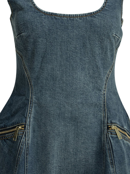 Self-Portrait Short flared dress - Blue