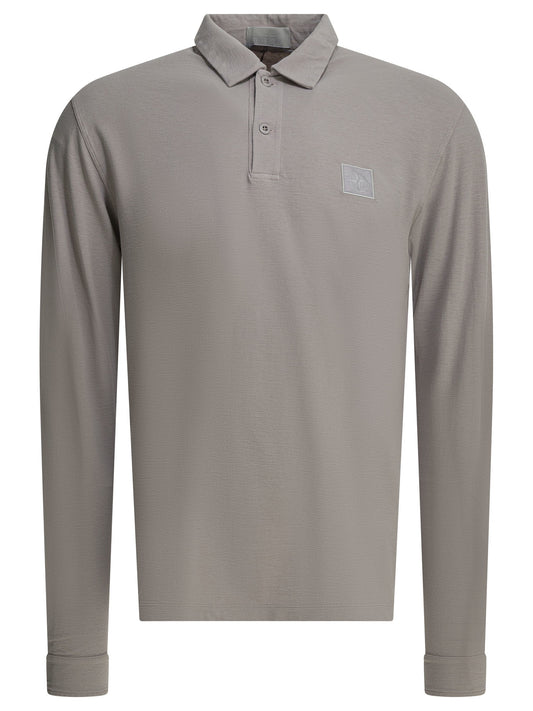 Stone Island Polo shirt with buttons and logo - Grey