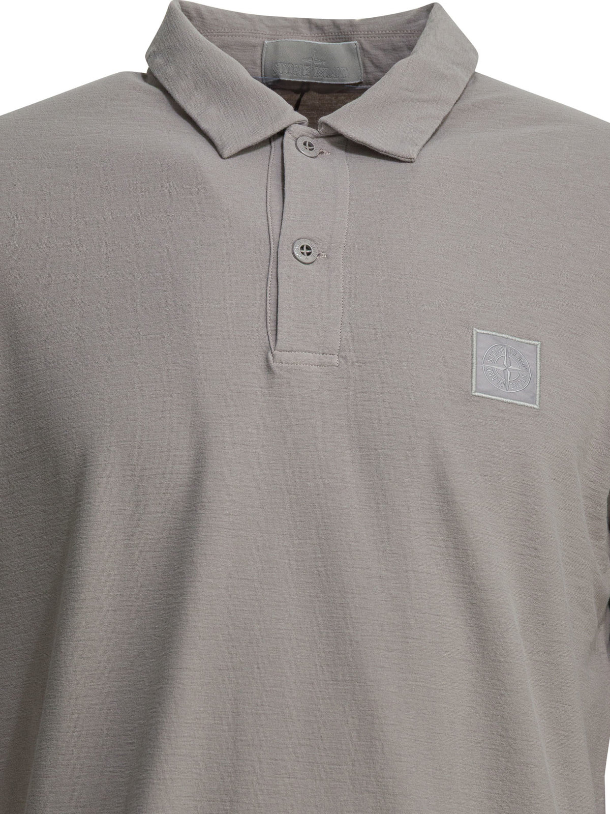 Stone Island Polo shirt with buttons and logo - Grey