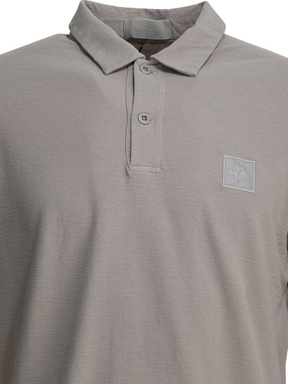 Stone Island Polo shirt with buttons and logo - Grey