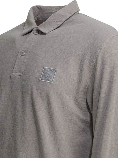 Stone Island Polo shirt with buttons and logo - Grey