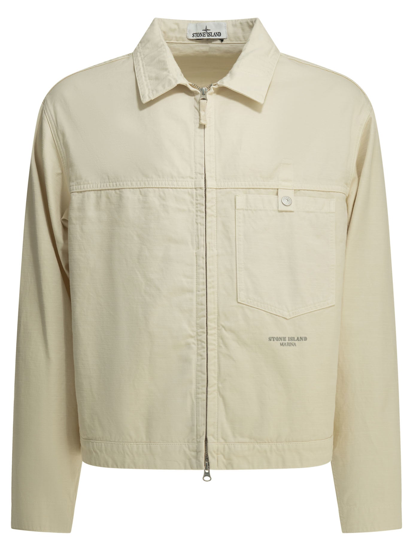 Stone Island Overshirt jacket with logo - White