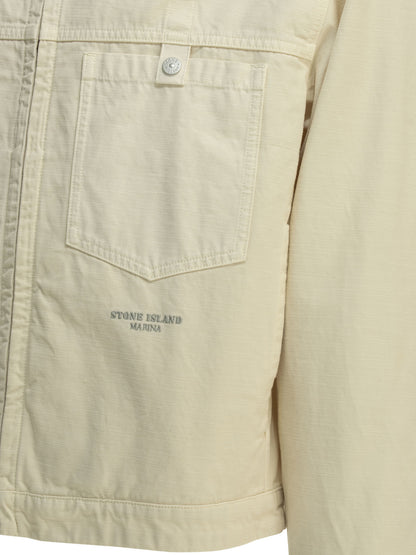 Stone Island Overshirt jacket with logo - White