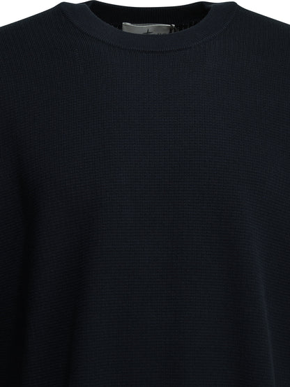 Stone Island Crew-neck sweater with logo - Blue