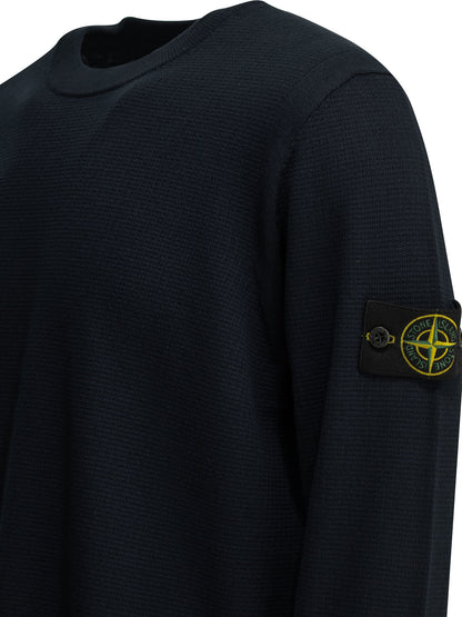 Stone Island Crew-neck sweater with logo - Blue