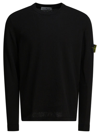Stone Island Crew-neck sweater with logo - Black