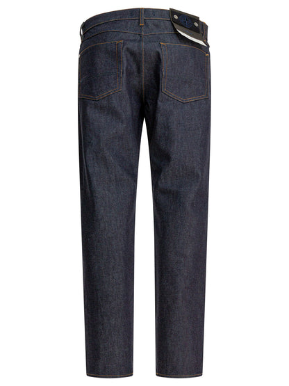Stone Island "Raw" Straight-Leg Jeans - Blue
