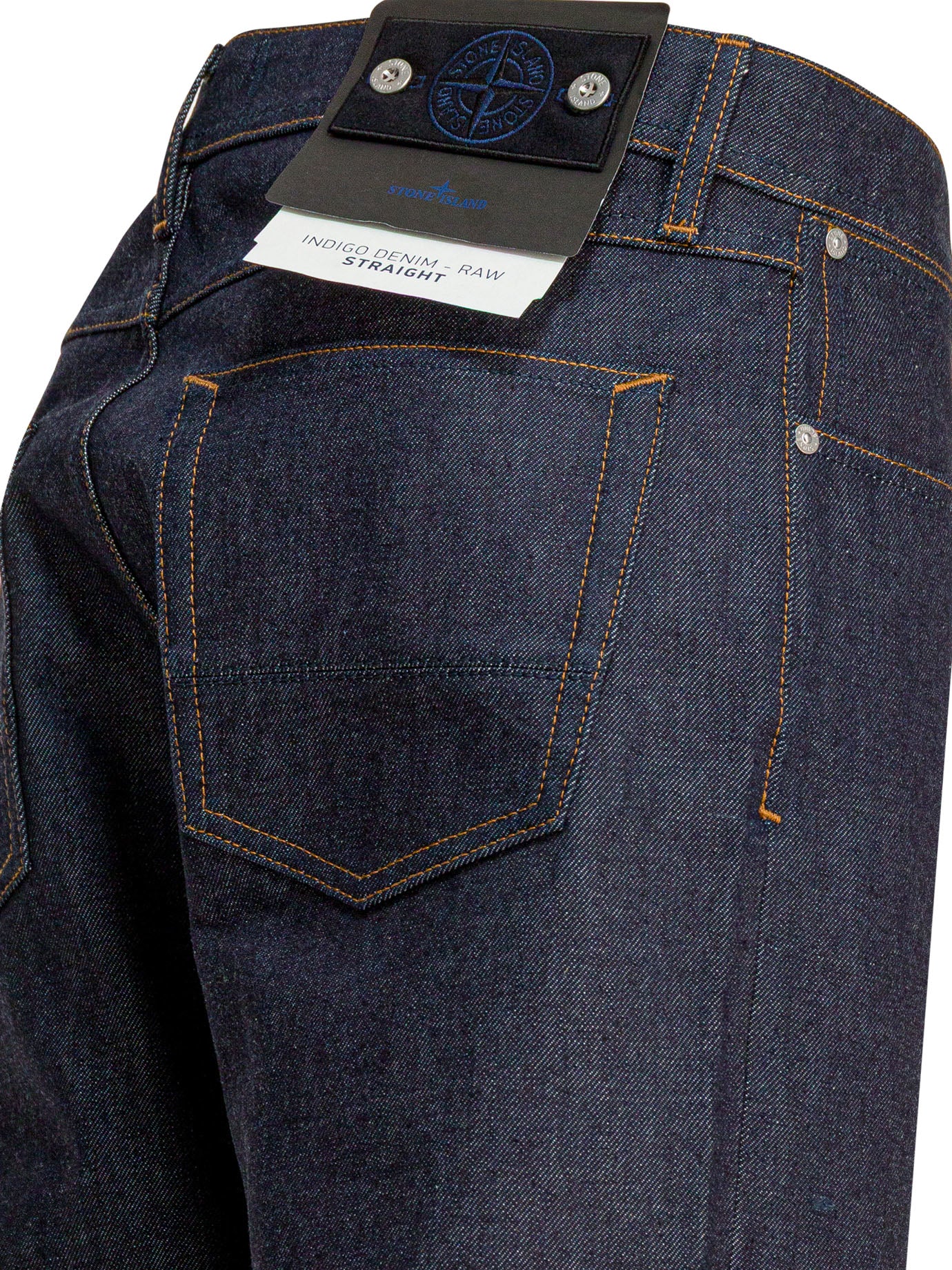 Stone Island "Raw" Straight-Leg Jeans - Blue