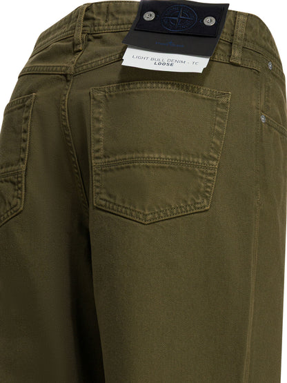 Stone Island "Light Bull" Straight Leg Jeans - Green