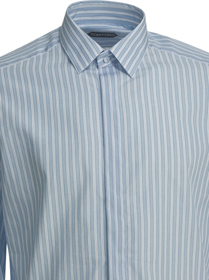 Tom Ford "Twill Stripe" Casual shirt - Light Blue