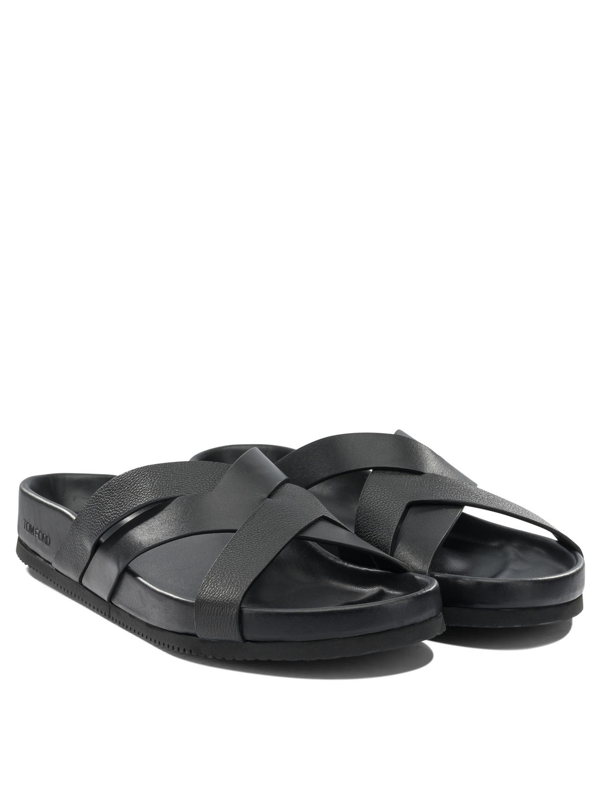 Tom Ford Braided leather slides - Black
