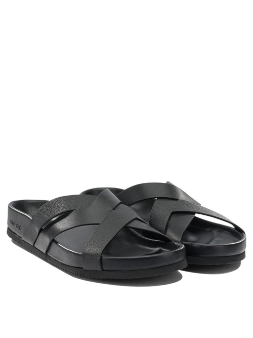 Tom Ford Braided leather slides - Black