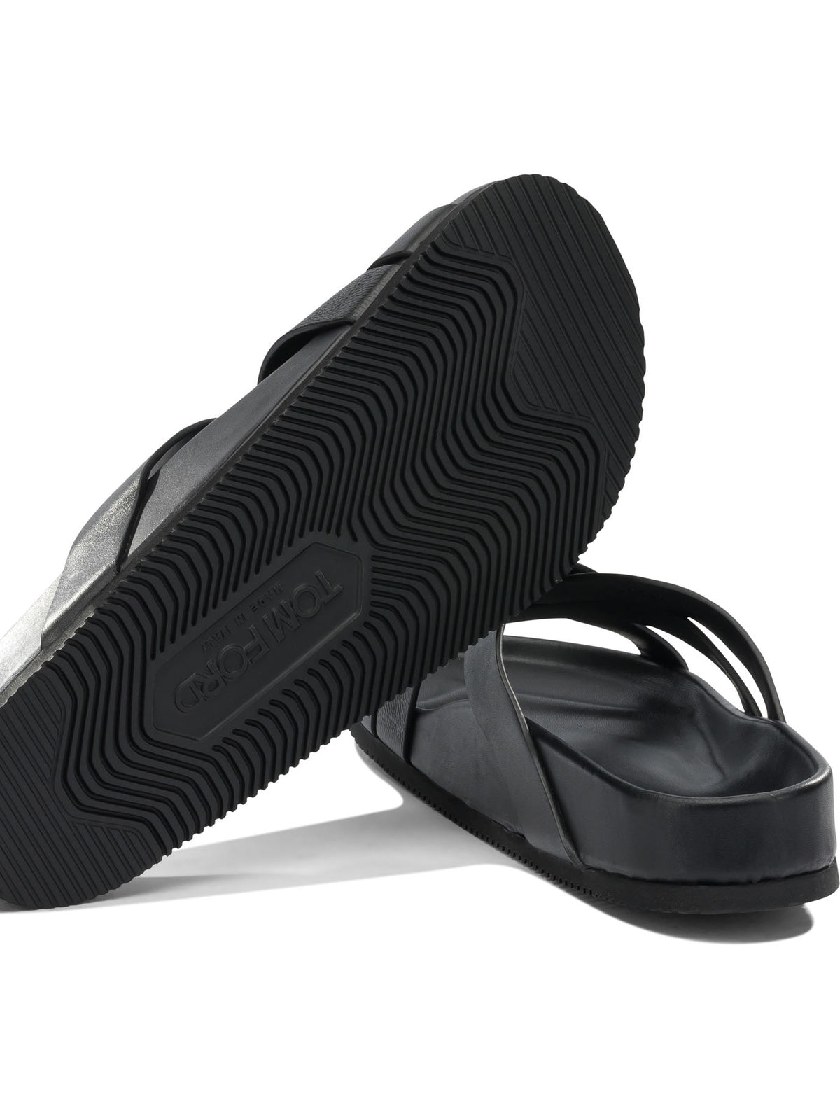 Tom Ford Braided leather slides - Black