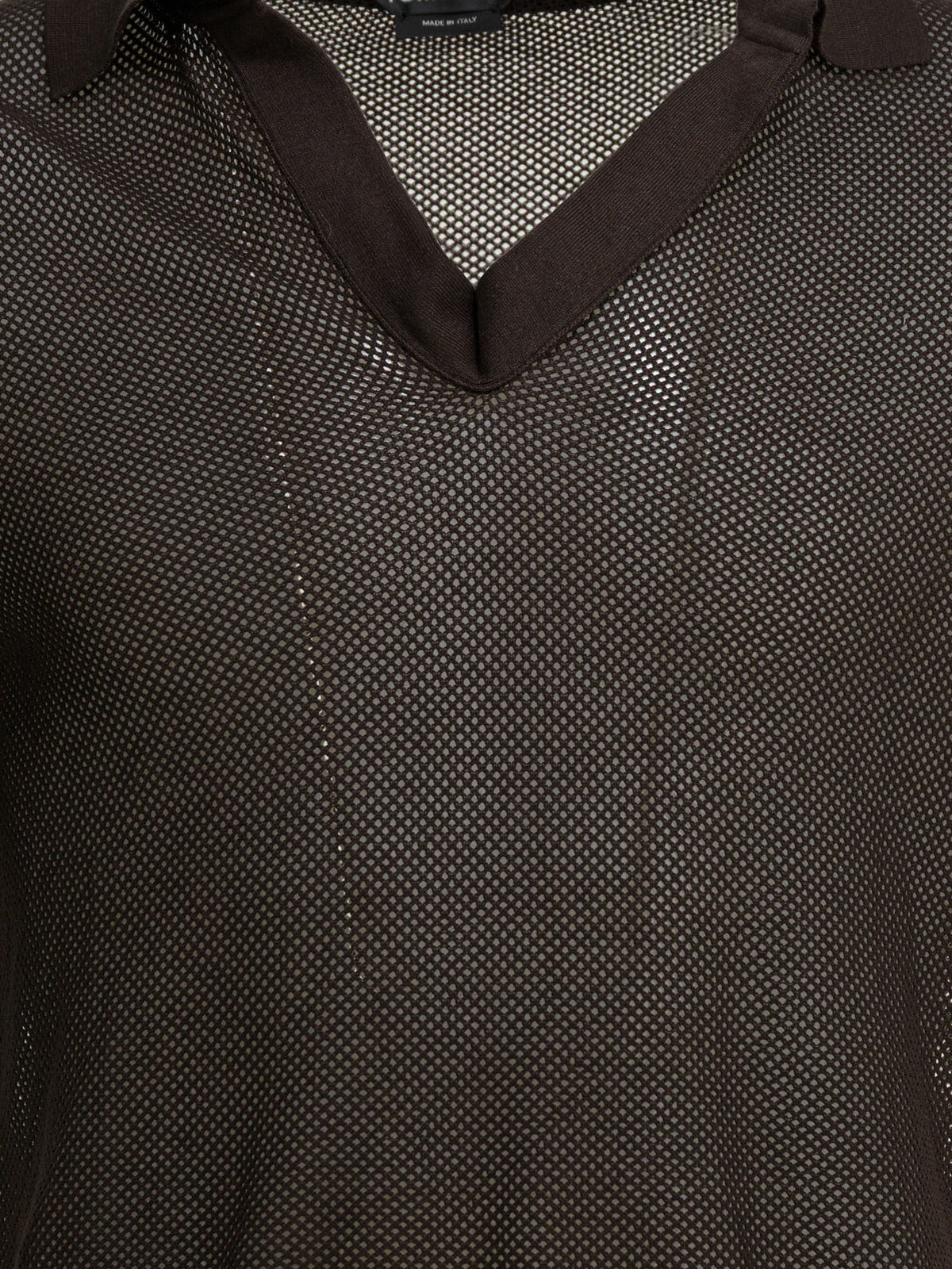 Tom Ford Silk blend buttonless polo shirt - Brown