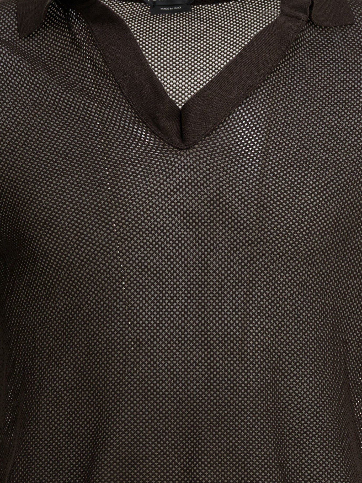 Tom Ford Silk blend buttonless polo shirt - Brown
