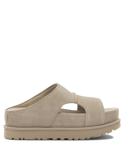 Ugg "Goldenstar Hi Cutout" Slides - Beige