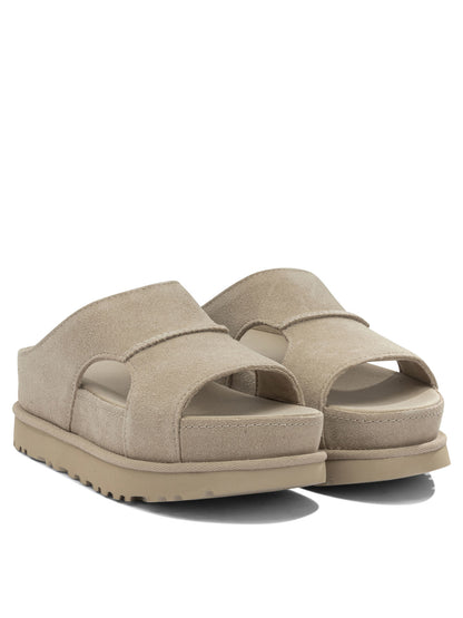 Ugg "Goldenstar Hi Cutout" Slides - Beige