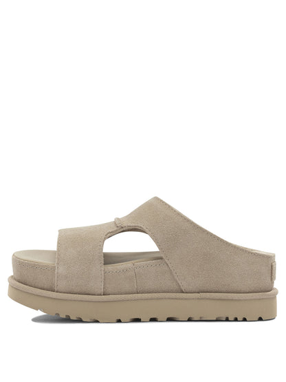 Ugg "Goldenstar Hi Cutout" Slides - Beige