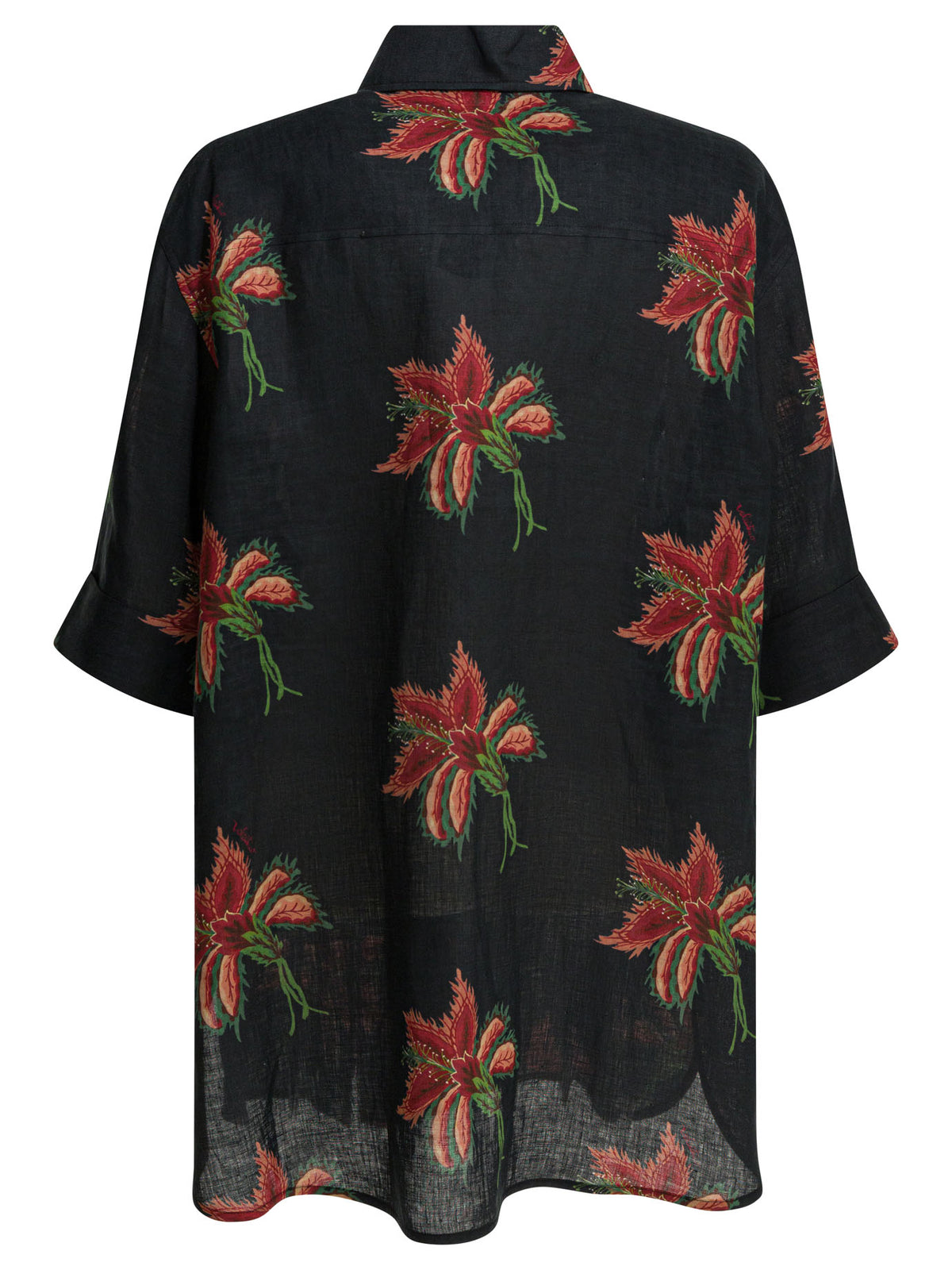 Valentino Linen floral shirt - Black
