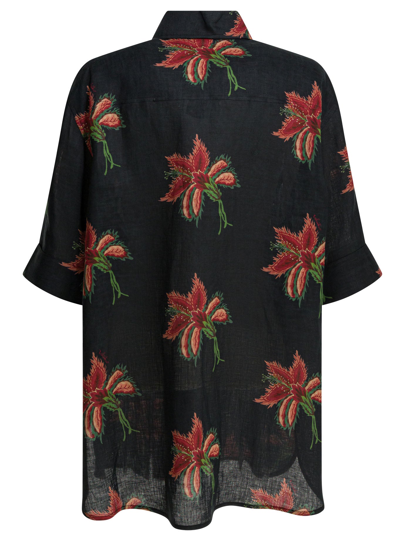 Valentino Linen floral shirt - Black