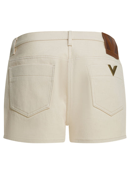 Valentino Five-pocket denim shorts - White