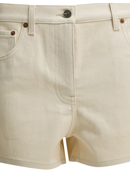 Valentino Five-pocket denim shorts - White