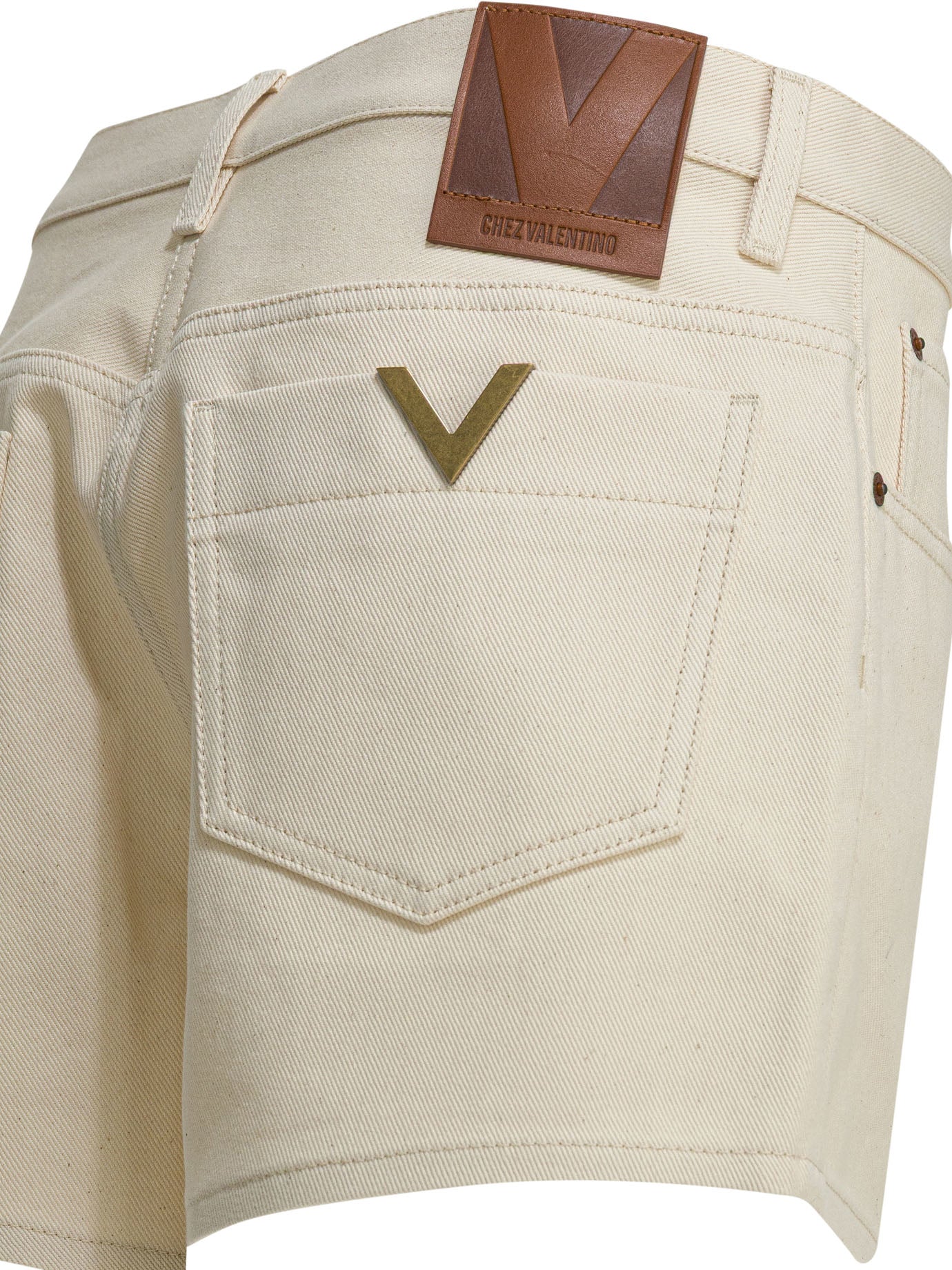 Valentino Five-pocket denim shorts - White