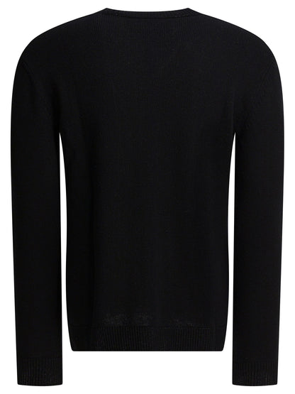 Valentino Wool sweater with inlaid V - Black