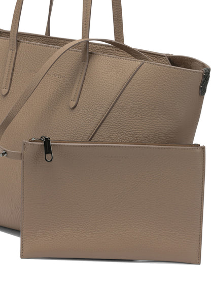 Brunello Cucinelli "BC Duo" large shoulder bag - Beige