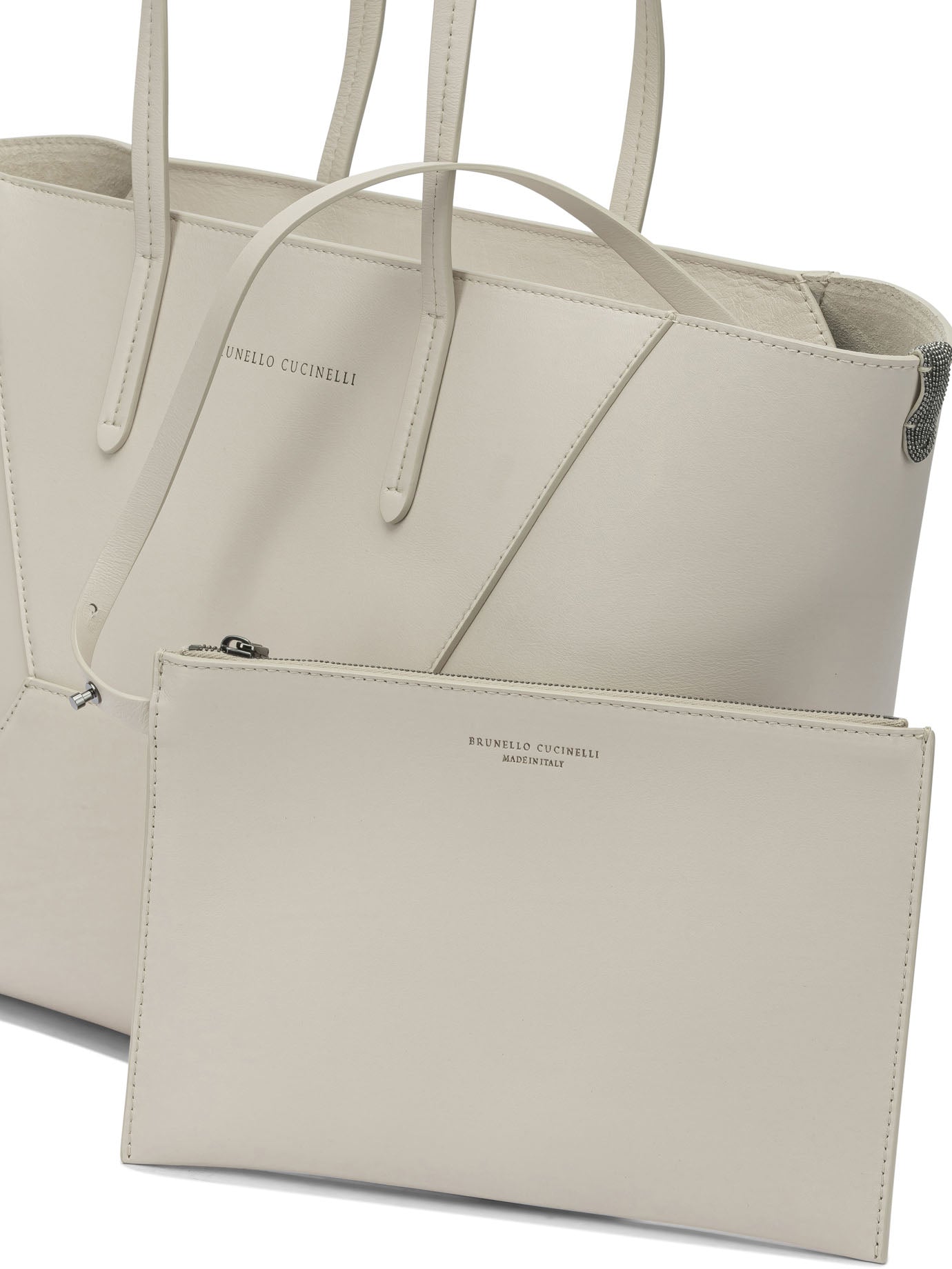 Brunello Cucinelli "BC Duo" large shoulder bag - White