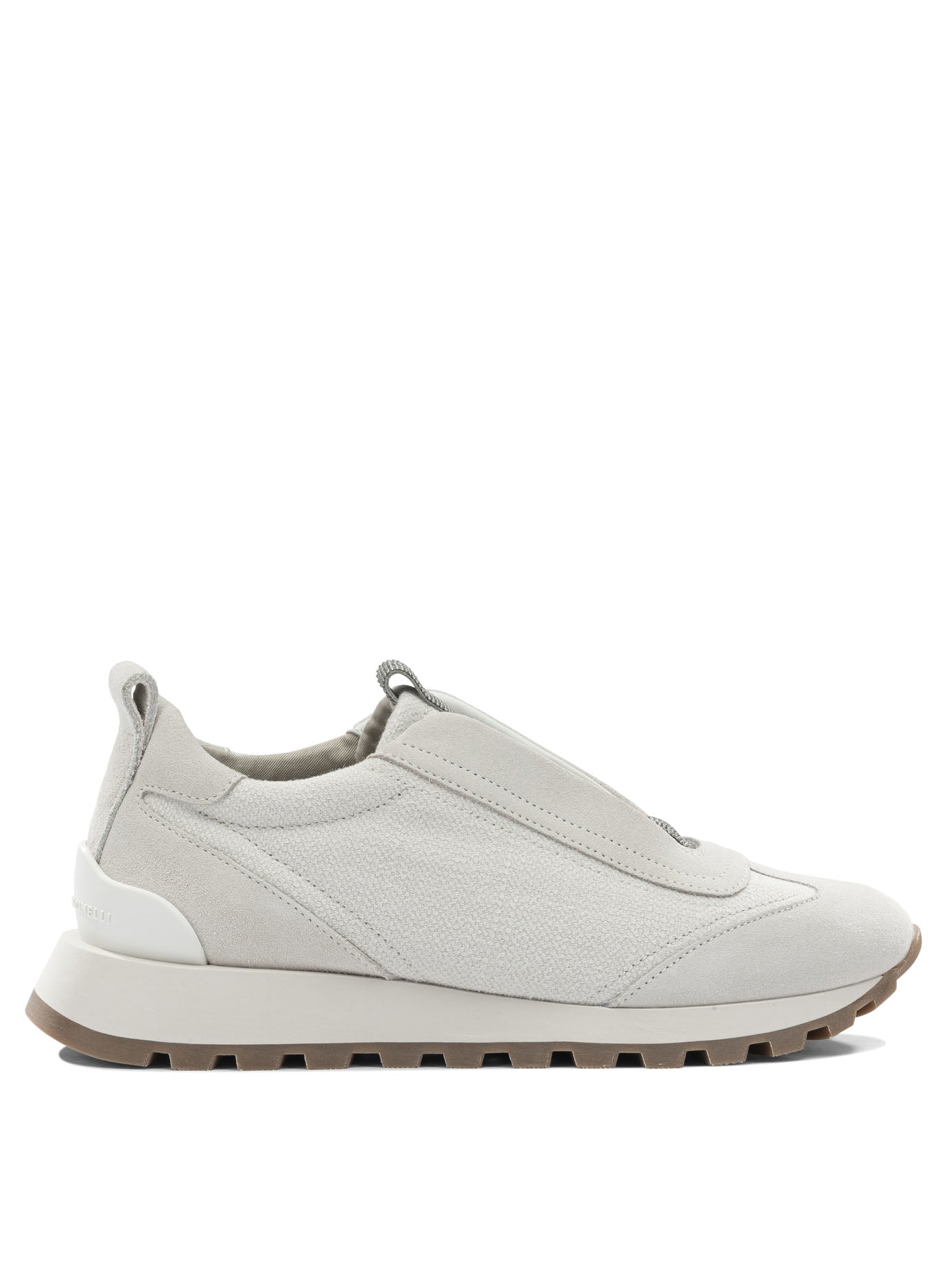 Brunello Cucinelli "Precious Detail" Low-Top Sneakers - Grey