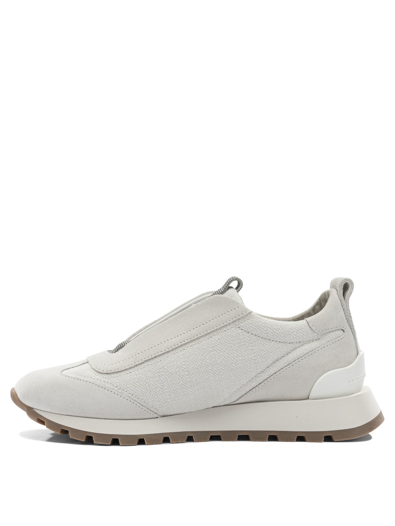 Brunello Cucinelli "Precious Detail" Low-Top Sneakers - Grey