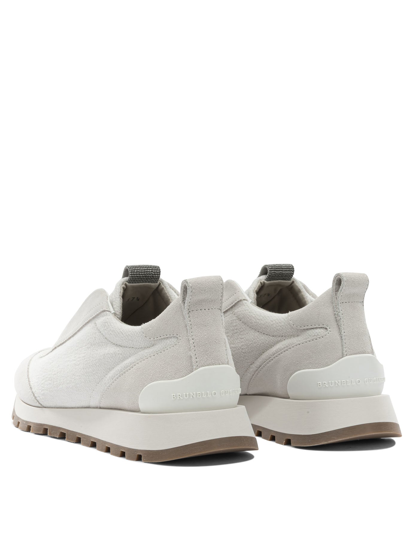 Brunello Cucinelli "Precious Detail" Low-Top Sneakers - Grey