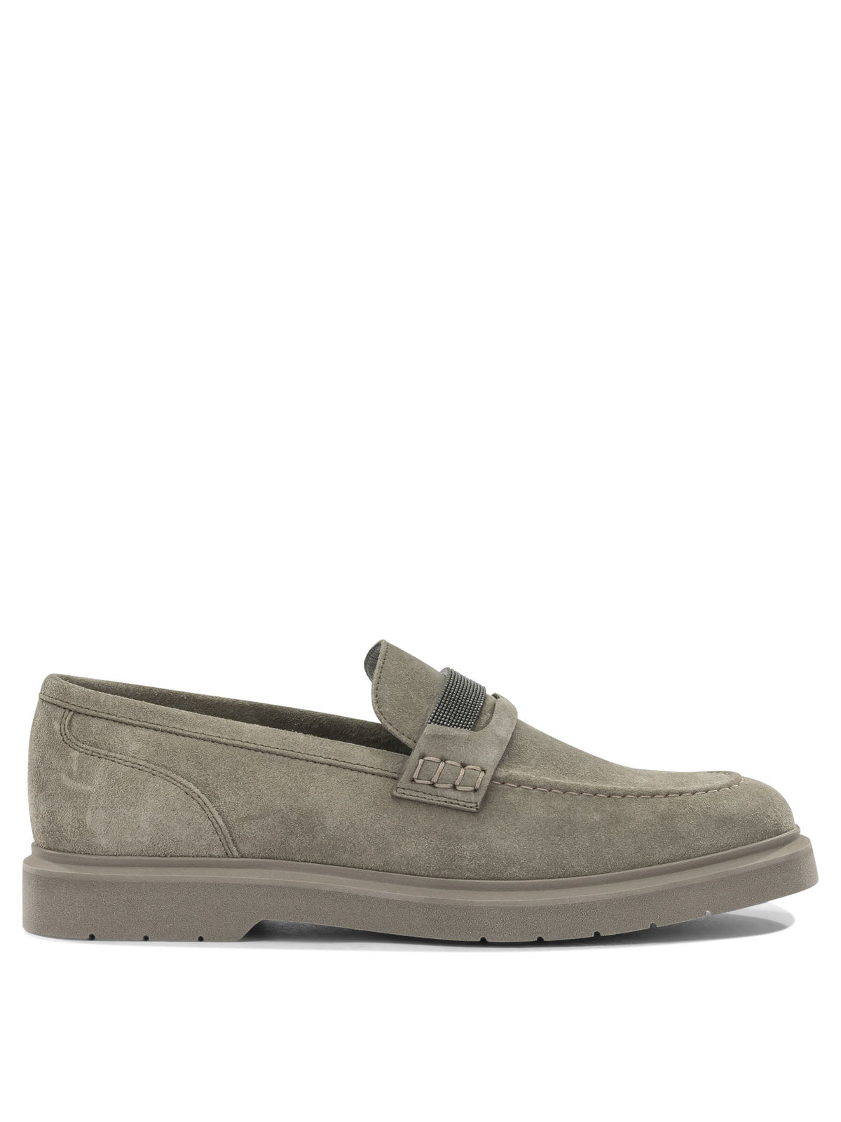 Brunello Cucinelli Suede loafers with charm - Beige