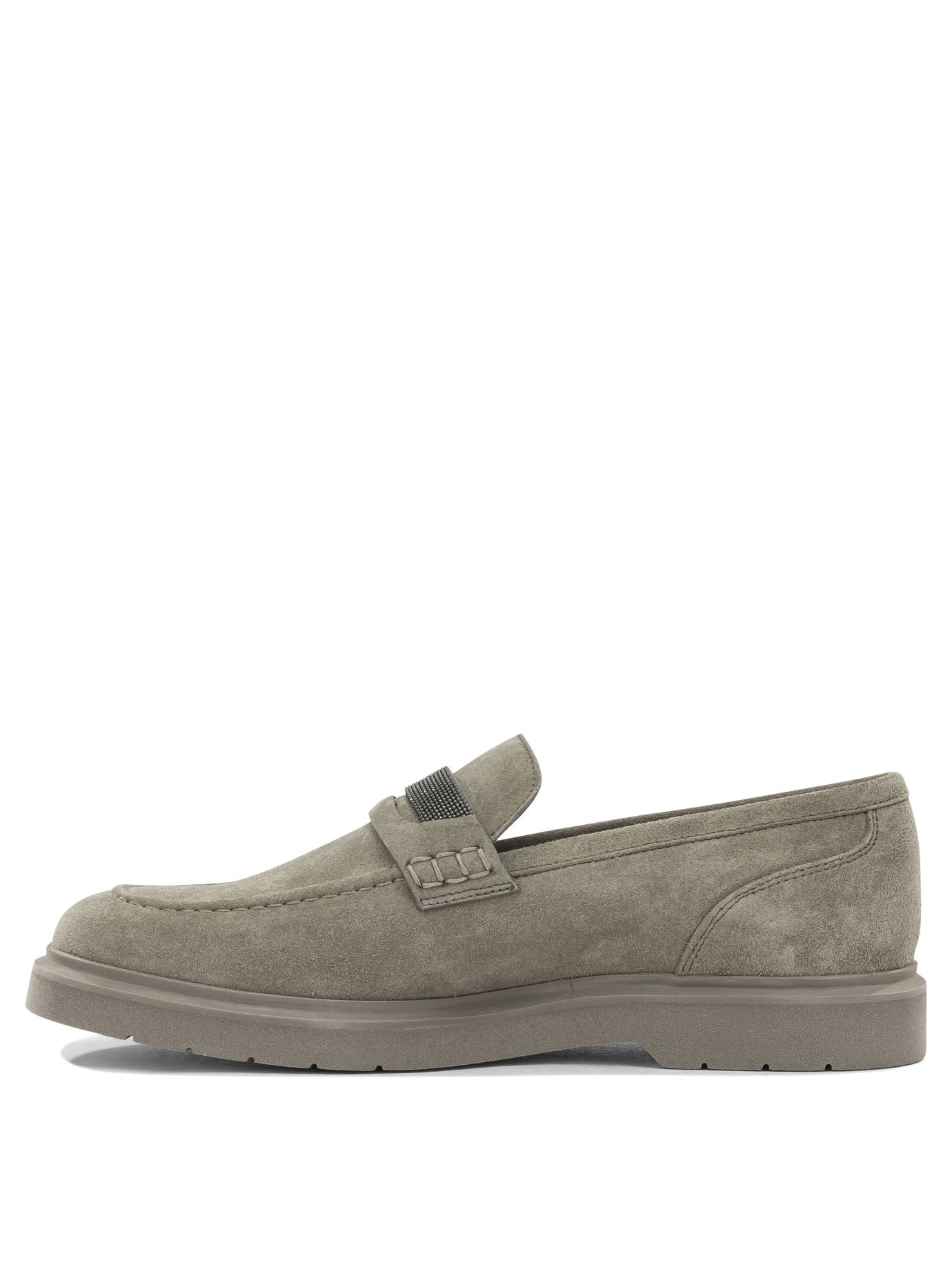Brunello Cucinelli Suede loafers with charm - Beige