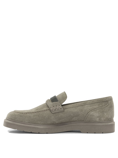 Brunello Cucinelli Suede loafers with charm - Beige