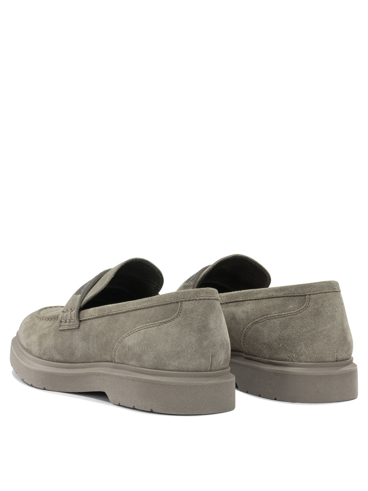 Brunello Cucinelli Suede loafers with charm - Beige