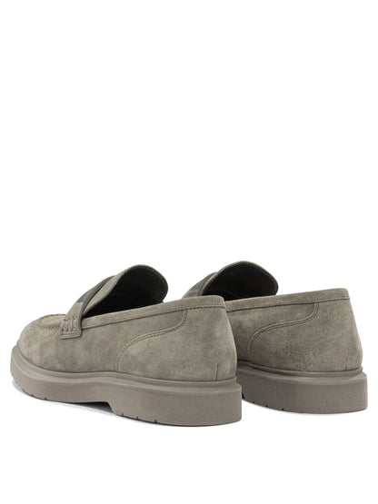 Brunello Cucinelli Suede loafers with charm - Beige