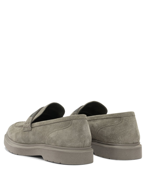 Brunello Cucinelli Suede loafers with charm - Beige