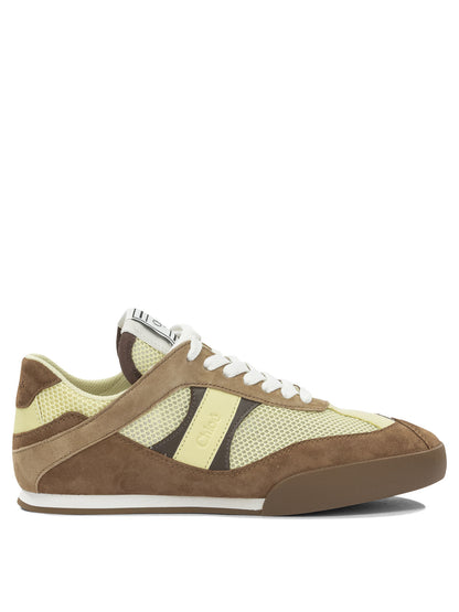 Chloé "Kick" Low-Top Sneakers - Brown